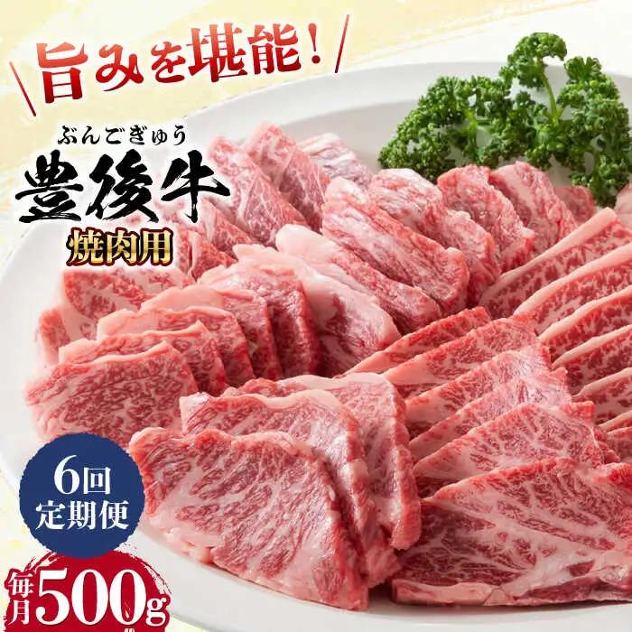 【全6回定期便】おおいた豊後牛 焼肉用 500g 赤身 モモ 焼肉  冷凍 豊後牛 BBQ[AREI099]