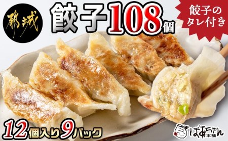 ばあちゃん本舗餃子108個_AA-1514_(都城市) ばあちゃん本舗餃子 12個入り×9パック 豚肉とキャベツ 餃子のタレ付 焼き餃子 揚げ餃子 水餃子 おかず