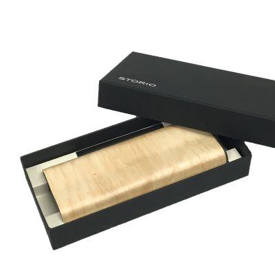 ふるさと納税 小千谷市 【雪国の無垢材使用】ストーリオ 万年筆ケース 2本差し 黒染め |  | 03