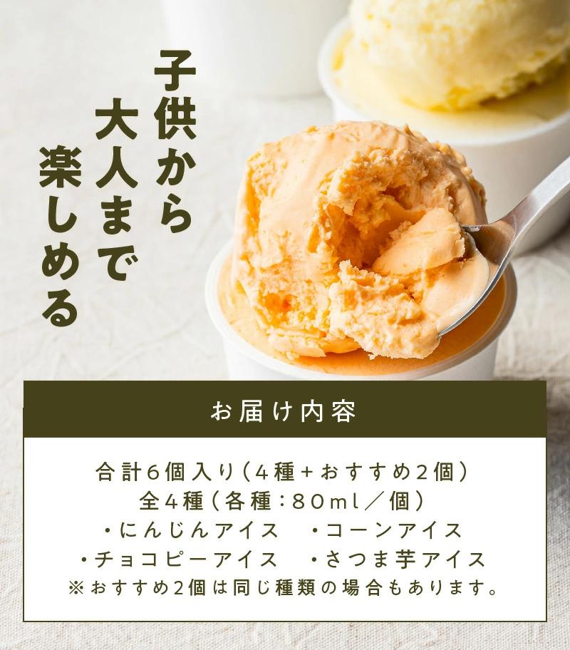 ～ご縁から生まれた～ ベジタブルジェラート アイス「ニッコリピースセット」 ６個入り　7月おすすめ H132-027