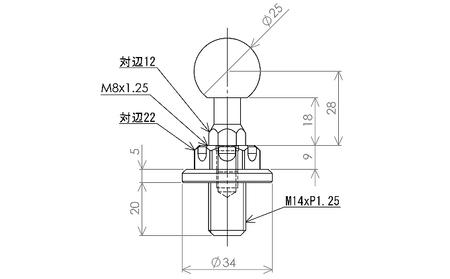 マルチマウントアームセットφ25-φ25　Yamaha（ヤマハ）YZF-R25，SR400（～00）他用 N-M14125-B25 雑貨 日用品