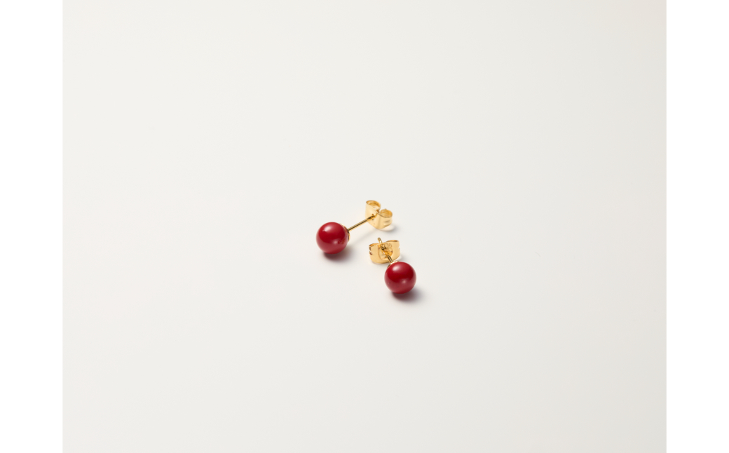 輪島でうまれた うるしのアクセサリーセット【ピアス&ブレスレット】あかね（赤） wa110-028 【ピアス&ブレスレット】あかね（赤）