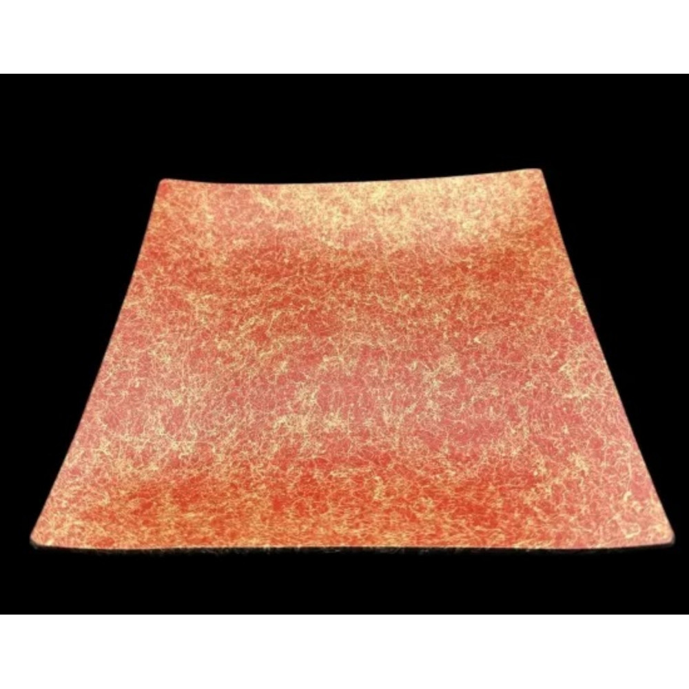 波スクエアプレート S 乱糸（マット仕上げ）本朱［NF82］