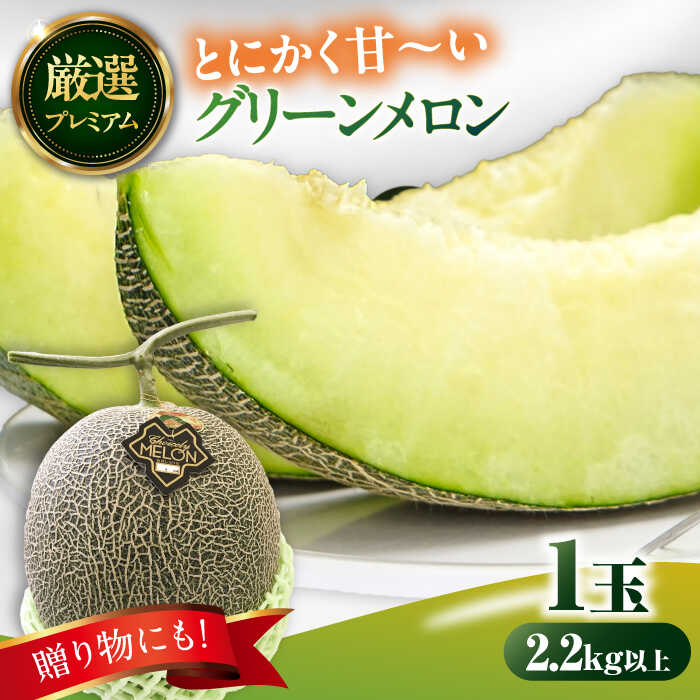 【ふるさと納税】【2026年7月上旬〜発送】【平成新山メロンPREMIUM（とみちゃん厳選）】グリーンメロン 1玉 / メロン めろん 青肉 糖度 果物 くだもの フルーツ ふるーつ 旬 高級 ギフト / 南島原市 / うえだメロン園 [SAD006]
