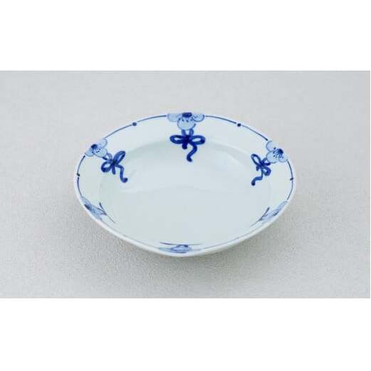 有田焼 花結び 三方なぶり鉢 2個 セット【皓洋窯】食器 手描き リボン 花 うつわ かわいい 取鉢 中華 鍋 取り皿  染付 青 A30-631_イメージ4