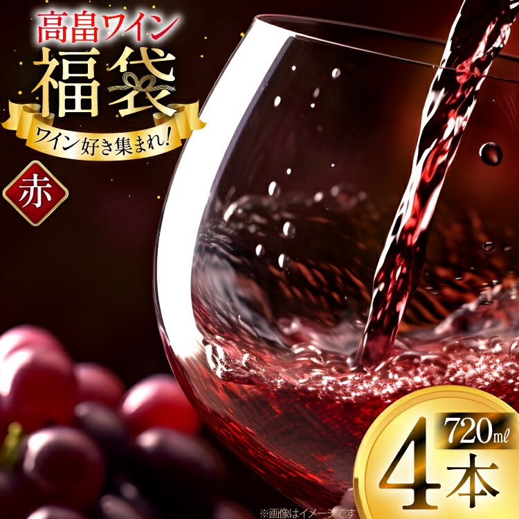 【ふるさと納税】赤ワイン 詰め合わせ おまかせ福袋 高畠ワイン 720ml × 4本 [tk06ayt180001 山形県 高畠町 小田部商店] 酒 お酒 飲み比べ 酒 さけ アルコール 飲み比べ セット パーティー