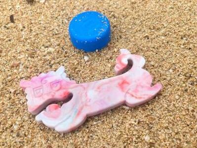 コードホルダー シーサー型 1個 | 石垣島 アップサイクル 環境保全 海洋プラスチック 再利用 CC-001