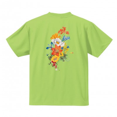 JTTA公認　卓球ユニフォーム【男女兼用(ドライ):160サイズ】フラワー　ライム【1667809】