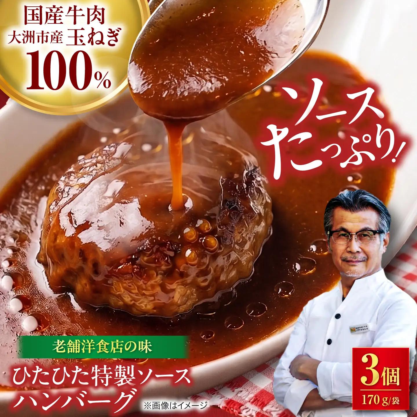 ハンバーグ×3個【冷凍】 特製ソースつき ハンバーグ[AGBX063]