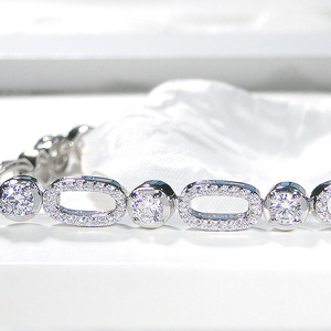 ブレスレット プラチナ PT900 ダイヤモンド 3.2ct ラウンド エリプス ダイヤブレスレット ゴージャス 丸 楕円 ダイヤモンドブレス 豪華 レディース【f293-d-pt】 ALPAZ177