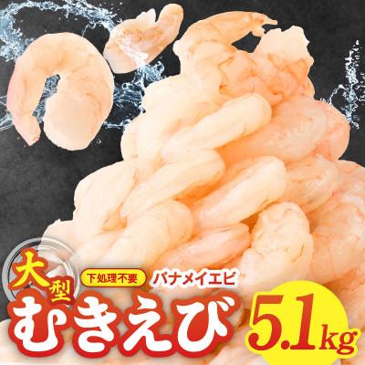 ふるさと納税 泉佐野市 むきえび 総量5.1kg 大型5Lサイズ 下処理不要 小分け 訳あり サイズ不揃い G3194
