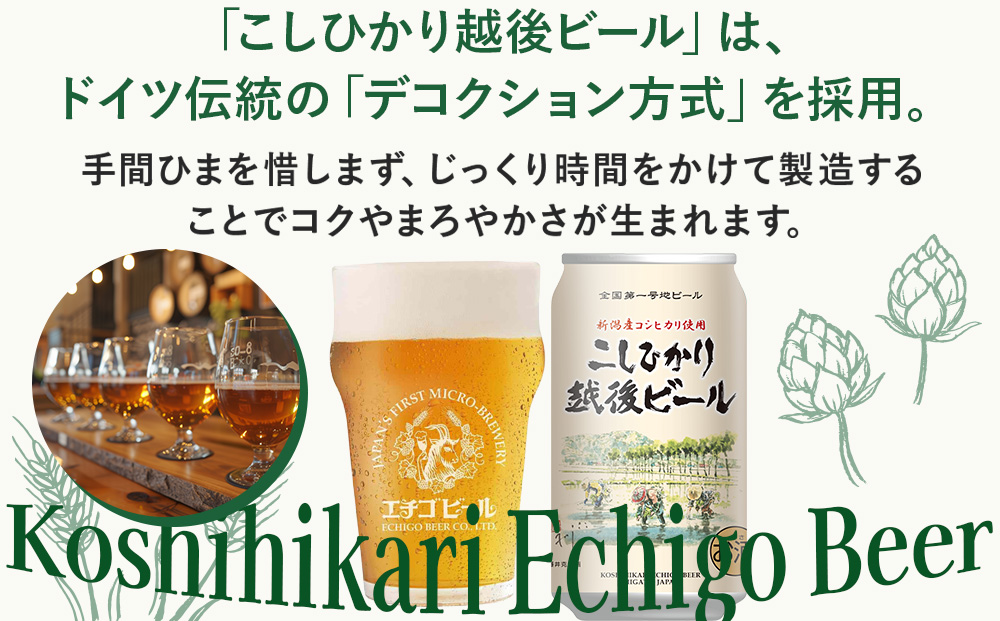 【最短3日発送】エチゴビール こしひかり越後ビール 350ml 缶 24本 〔P-447〕 | ビール クラフトビール 地ビール コシヒカリ アルコール 飲料 酒 お中元 お歳暮 ギフト 贈答 ラガー
