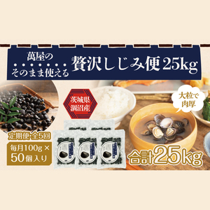 【5ヶ月定期便】涸沼産冷凍しじみ中粒５kg（100g×50p）【シジミ 中粒しじみ 産地直送 砂抜き済み 砂抜き 小分け包装 味噌汁 みそ汁 茨城県】（CA-30）