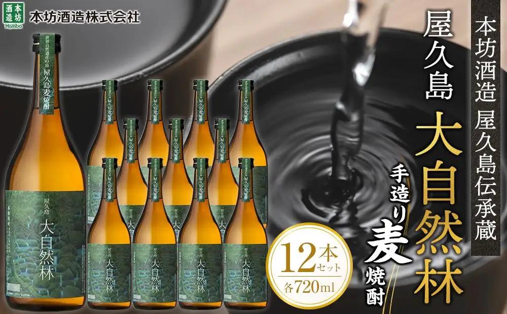 屋久島 大自然林 麦 720ml 12本 屋久島産の手造り麦焼酎＜本坊酒造 屋久島伝承蔵＞｜麦 麦焼酎 