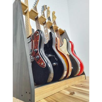 ふるさと納税 横手市 WOOD WORKS ギタースタンド エレキギター・ベース用5本掛【本体:ライトブラウン×BW】 |  | 03