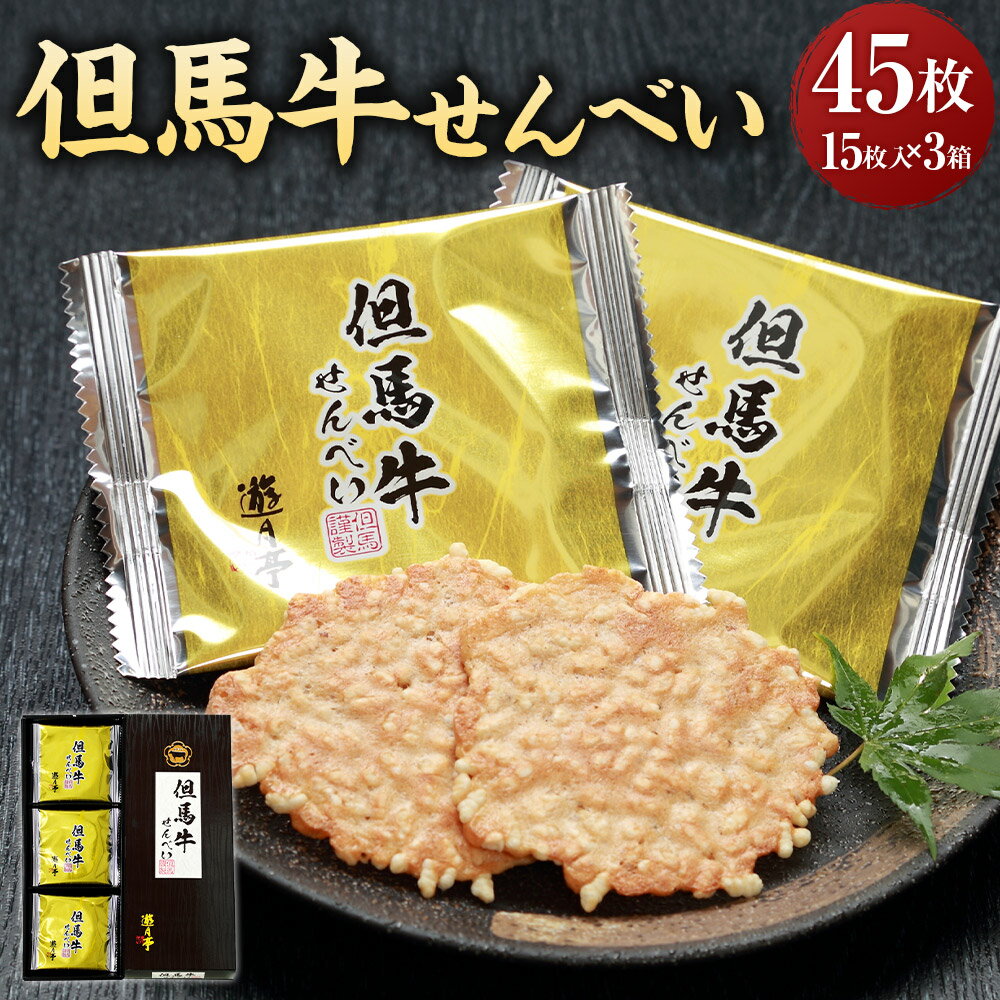 【ふるさと納税】但馬牛せんべい 15枚入り×3箱 合計45枚 煎餅 せんべい お煎餅 菓子 和菓子 お菓子 おやつ 米菓 個包装 兵庫県 新温泉町 送料無料