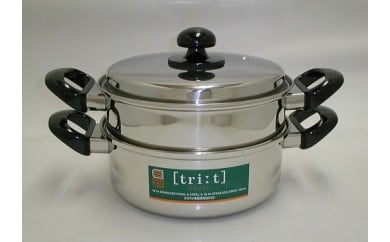三層鋼トゥリート 両手二段蒸し器 FC020150