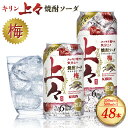 【ふるさと納税】 キリン 上々 焼酎ソーダ 梅 350ml 500ml 各1ケース (24本 ×2ケース) 酒 糖質ゼロ プリン体ゼロ アルコール分6％ 焼酎 麦焼酎 炭酸 ソーダ ハイボール 焼酎ハイボール 缶 ケース 八代不知火蔵 晩酌 家飲み ギフト 人気 おすすめ 送料無料