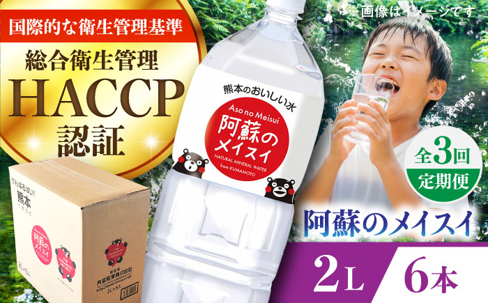 【全3回定期便】阿蘇のメイスイ 2L 6本×1ケース 天然水 水 ミネラルウォーター 備蓄 熊本 菊陽町 【丸富産業株式会社】 [BHDG024]