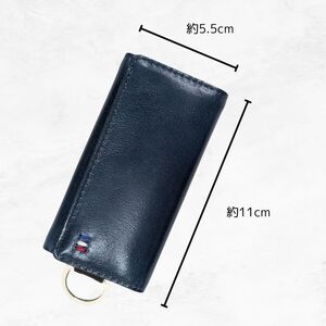 牛革 キーケース ステッチB(ブラウン×イエロー)