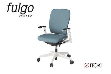 イトーキ『フルゴチェア』ハイバック 肘つき ウレタンキャスター ホワイトフレーム ＣＦ張地：ターコイズブルー（KF437CFM-WWS4F）【EI158W1】