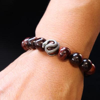 ふるさと納税 山梨県 【和の彩 wanoiro】白蛇レッドタイガーアイ ブレスレット　659-932 |  | 03