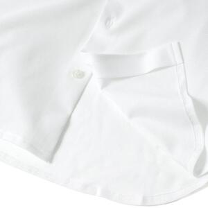 DJS-004 decollouomo メンズドレスシャツ半袖（生地／コンコルド）ピュアホワイト／Lサイズ