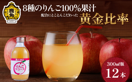 木村さんちの葉取らずりんご100％果汁 りんごジュース 300ml×12本【録政園】　葉とらず はとらず 林檎 リンゴ りんご 完熟 極 甘い フレッシュ 果物 くだもの フルーツ 秋田県 秋田 あきた 鹿角市 鹿角 かづの ジュース