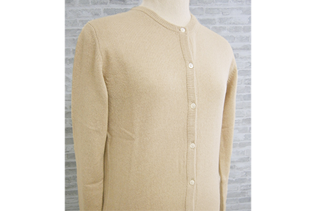希少ベビーカシミヤ100％ 女性 カーディガン L ベージュ 1枚 20402L BE [0898]