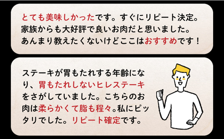 【6回定期便】長崎和牛ヒレステーキ 月1回約300g（2枚）×6回定期便＜株式会社黒牛＞ [CBA005]