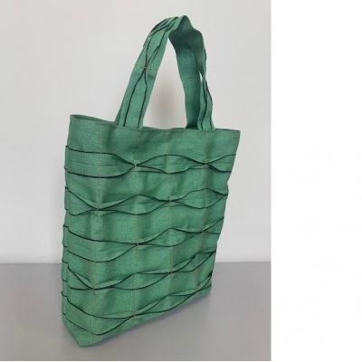 ふるさと納税 飯能市 畳屋さんのヘリバッグ【手さげ(横はぎ)】緑[52217203] |  | 01