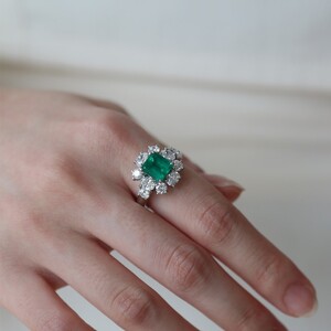 PT950　エメラルド（1.84ct）ダイヤモンドリング　IS5　K06045-H