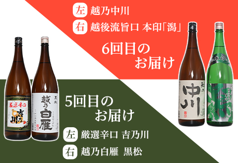 C1-B2利酒師が選んだ長岡の美酒12選（1800ml×12本）2週間に1回2本ずつお届け（全6回）