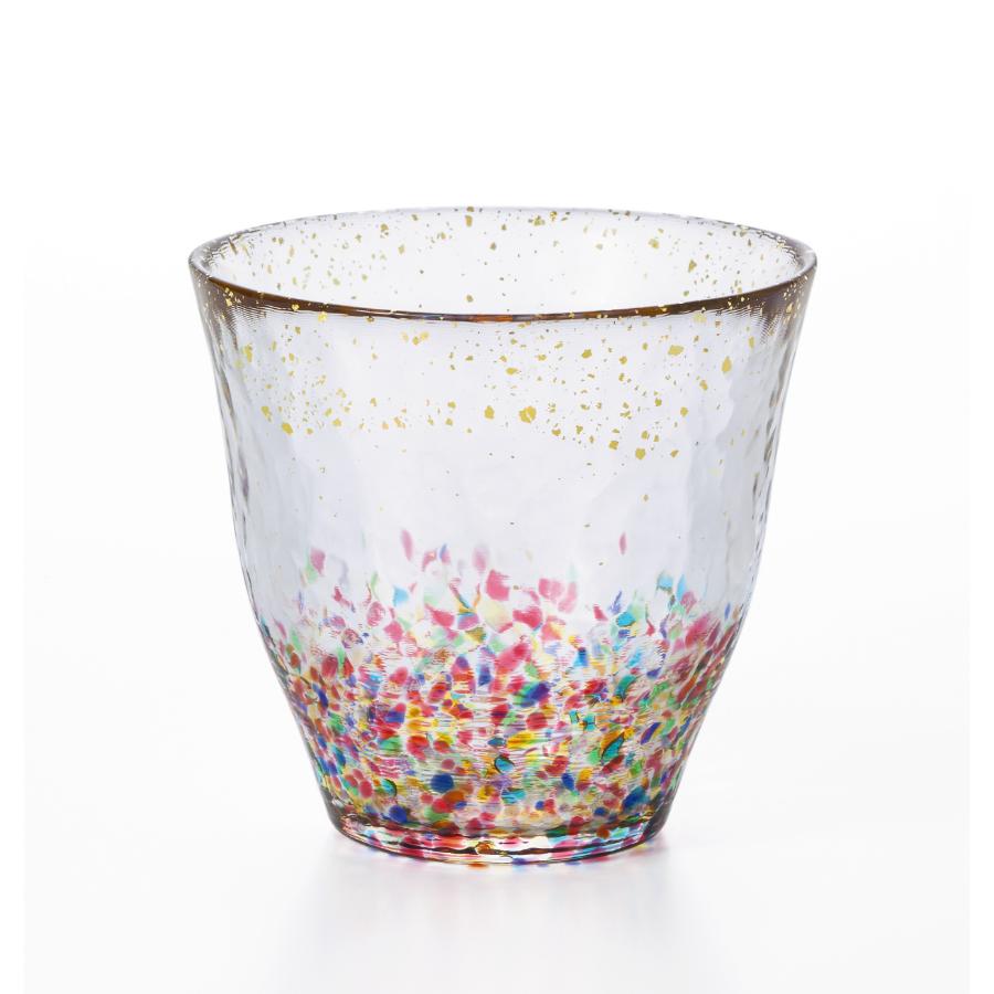 ＜津軽びいどろ＞はなび金彩ロックグラス