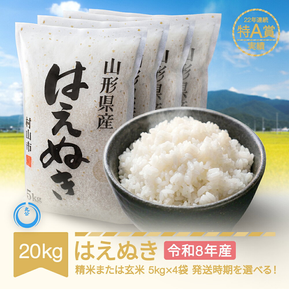 【ふるさと納税】【先行予約】新米 20kg 5kg×4 はえぬき 精米 玄米 令和8年産 2026年産 山形県産 送料無料