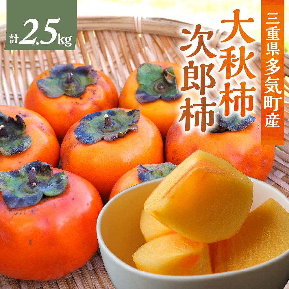 【ふるさと納税】【令和8年産柿/先行予約】栽培期間中農薬不使用 (大秋・次郎柿) 2.5kg 多気町産柿 柿 かき フルーツ 家庭用 訳あり 規格外 わけあり 不揃い ふぞろい 干し柿 大秋 次郎柿 先行 先行予約 三重県 多気町 YK-02