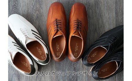 レザースニーカー 本革 カジュアルシューズ 5cmアップ シークレットスニーカー No.997 ホワイト 24.0cm