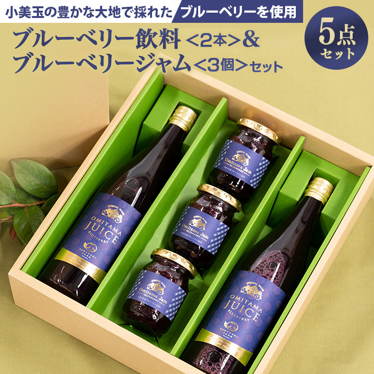 果汁50％ブルーベリー飲料2本＆ブルーベリージャム3個セット 9-G