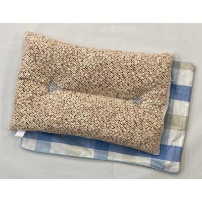 ふるさと納税 泉大津市 寝て味わう大自然　ひのき枕　ブルーチェック　枕カバー付き