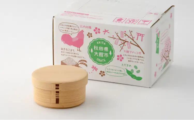 【大館曲げわっぱ】白木　丸弁当箱(四寸)　185P6008【 柴田慶信商店】