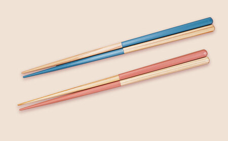 OEDO -ICHIMATSU- Blue / Pink 紙箱入りペアセット / 箸 はし カトラリー お箸 小浜市 / スタイル・オブ・ジャパン[BFCX006]