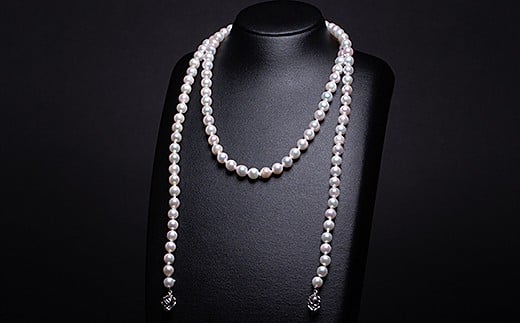 7.5-8アコヤ真珠バロックロングネックレス：C296-001