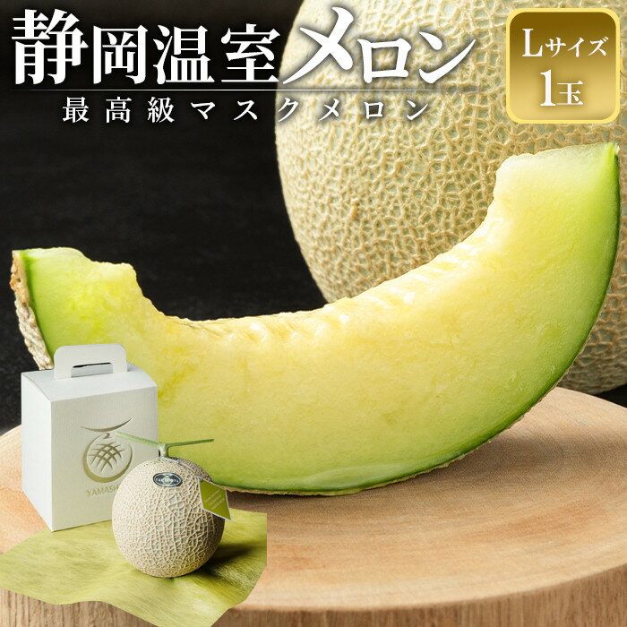 【ふるさと納税】【9月末までの特別寄附額】静岡温室メロン 1玉　L玉1.6kg～1.7kg 　最高級のマスクメロン　山下メロン園　高級果実店に仕入るほどの自信のあるメロン ギフト メロン めろん 箱詰め フルーツ 果物 産地直送 甘いメロン 糖度 クラウンメロン 青肉