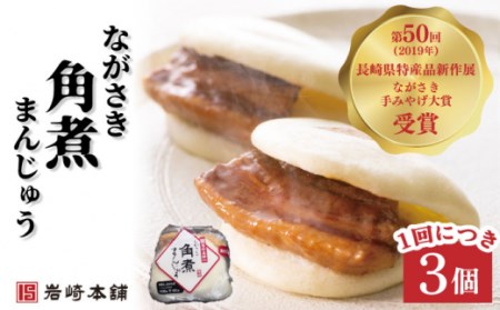 【3回定期便】角煮まんじゅう 2種＆角煮まぶし 各3個 計27個 / 長崎 お手軽 角煮 豚角煮 つまみ おかず まんじゅう角煮まん  長崎角煮まんじゅう 角煮饅頭 【株式会社岩崎食品】[OCT006