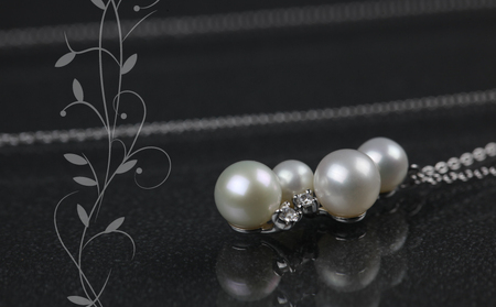 淡水 パール & 0.06ct ダイヤモンド ネックレス （RP-MN-0184） 鑑別書 保証書 ケース 付 ／ ジュエリー アクセサリー 宝石 ギフト プレゼント 贈り物 記念日 お祝い 誕生日 