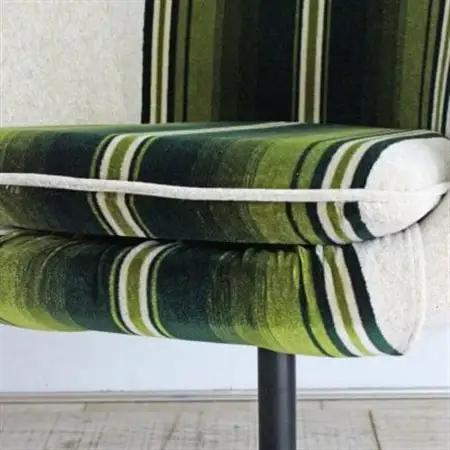 Cosmic Chair (コスミックチェア) ブラックX脚 グリーンストライプ【SWOF】_雑貨・日用品 椅子・チェア・ソファ 家具・インテリア _【1396563】