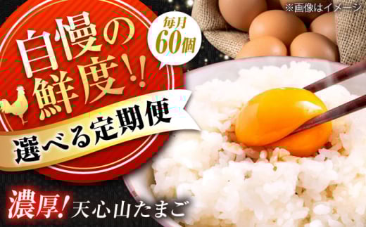 天心山　たまご60個　【回数が選べる定期便】卵 たまご 高級 食品 たまごかけご飯 卵かけご飯 卵焼き 生卵 濃厚 ケーキ お菓子 づくり ランキング 上位 人気 おすすめ 定期便　広島県福山市/天心山ファーム [BABW037]