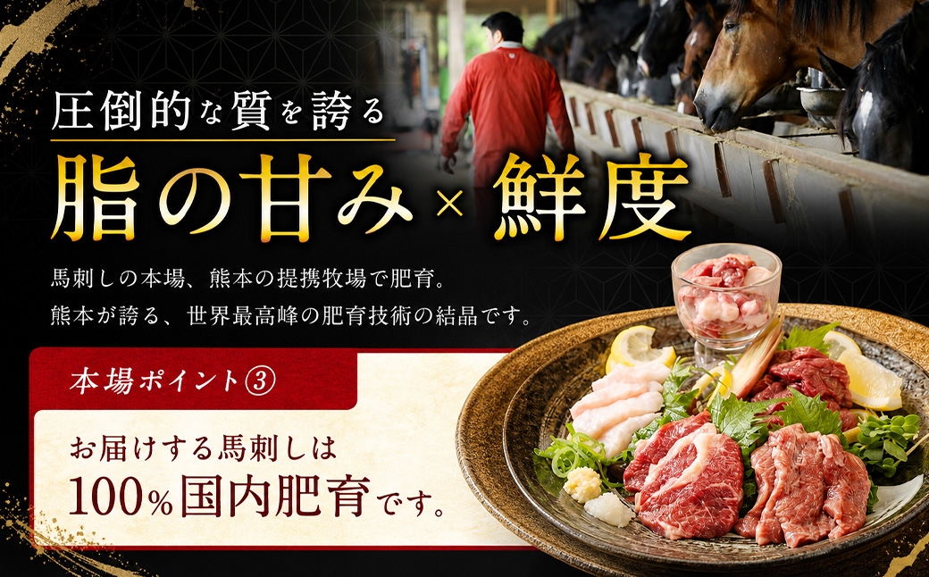 本場熊本馬刺し4種盛り約800g