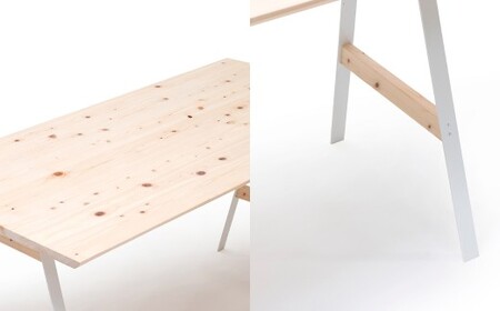 ダイニングテーブル 無垢材 ひのき kinari Table(キナリ テーブル) White【幅150cm×奥行75cm】 M-mo-A50A