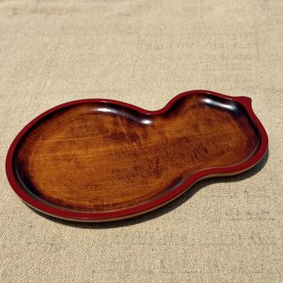 ふるさと納税 香川県 【香川漆器】30cmひょうたん盆　スリ漆渕朱